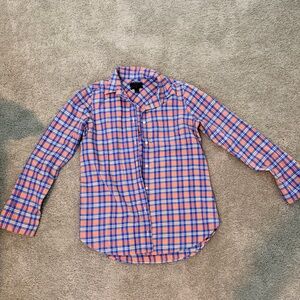 J. Crew Blue and Pink Plaid Shirt